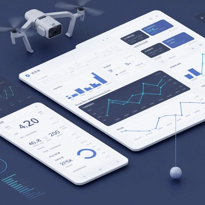 AI-powered compliance software interface on a futuristic tablet, showing data analysis and risk assessment