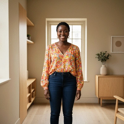 Small business owner reviewing compliance data on a tablet with Australian cityscape in background